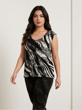 Vintage Black and White Zebra Pattern Blouse | Initatives